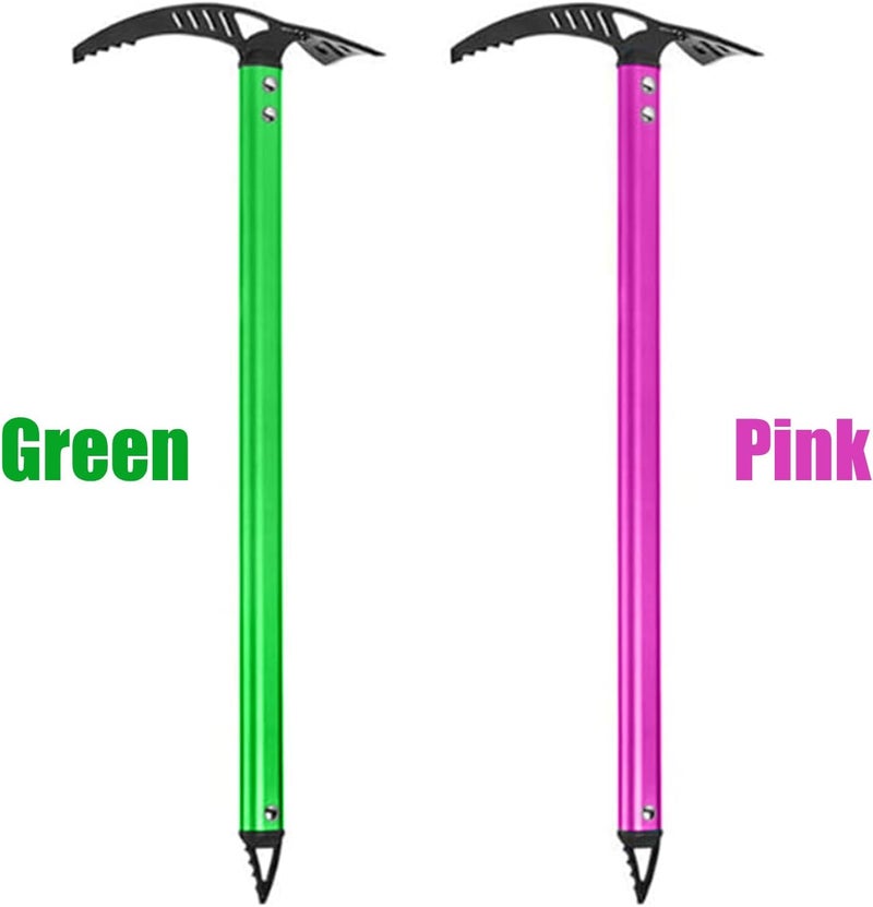 Bobillow Outdoor Camping Ice Axe Walking Pick for Camping Aluminum Alloy Mountaineering Axe Glacier Climbing Tool Lightweight Design,70 Cm (Pink) - Image 4
